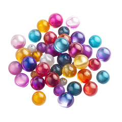 Colorful, glossy, round beads in various shades