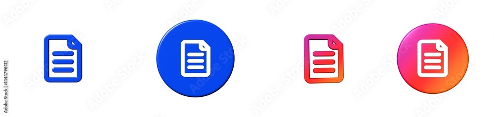 Poster document file and folders 3d icon