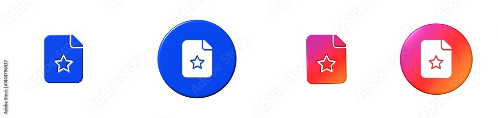 Poster document file and folders 3d icon