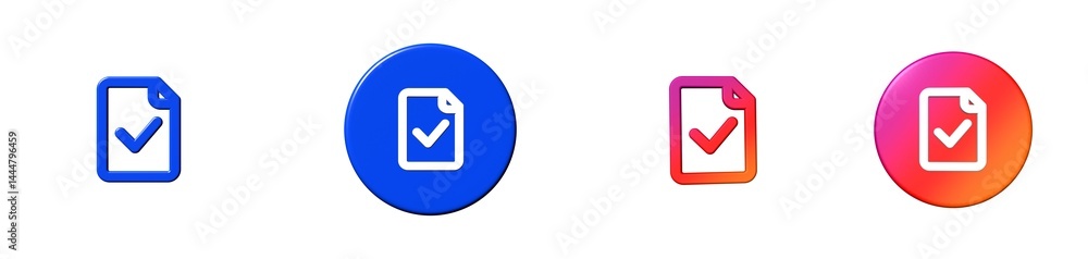 Poster document file and folders 3d icon