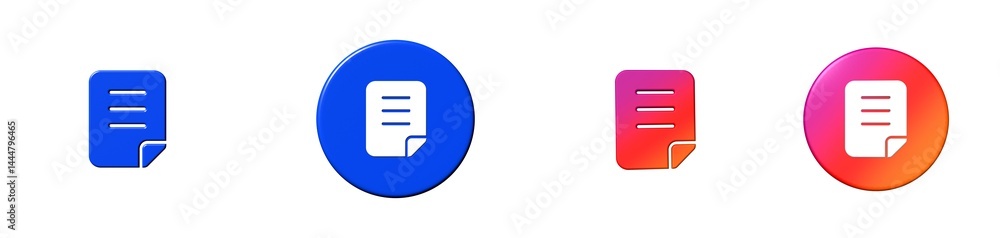 Poster document file and folders 3d icon