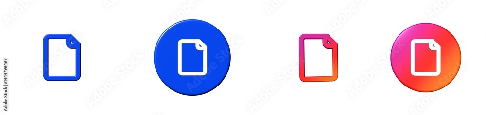 Poster document file and folders 3d icon