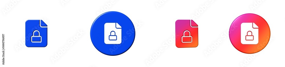 Poster document file and folders 3d icon