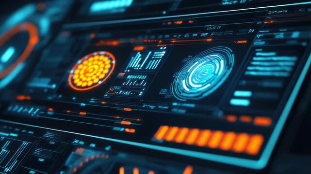 A close-up view of a computer screen showing a graphical user interface and icons