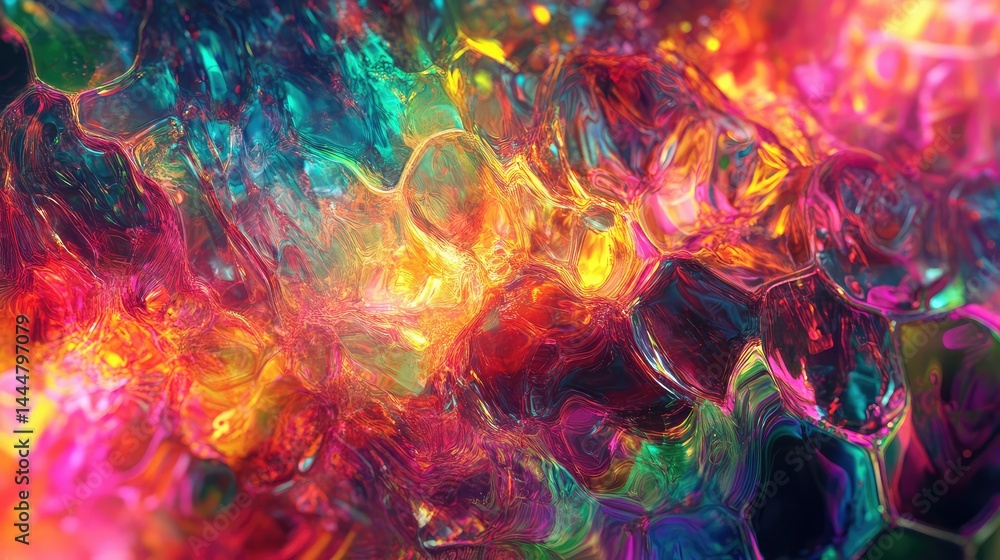 Poster colorful abstract background with fluid patterns and vibrant hues creating a mesmerizing and dreamli