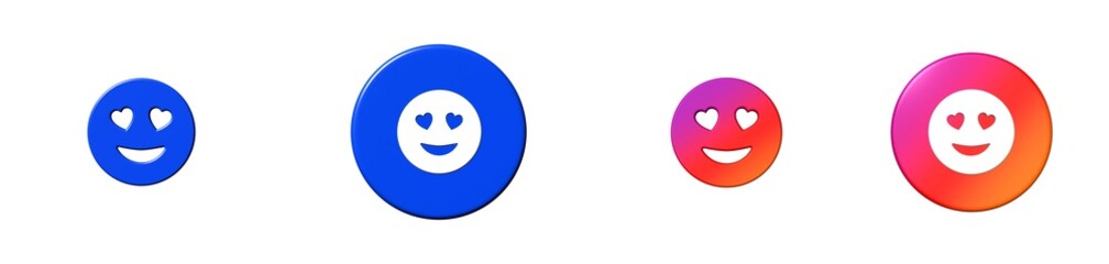 emoji heart eyes bootstrap 3D icon