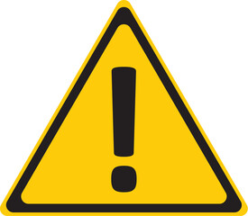 yellow triangular warning sign with black exclamation mark indicating caution or potential hazard