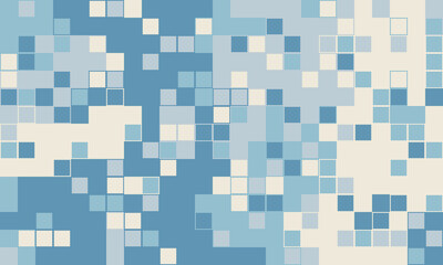 Abstract pixel art background.  Cool blue and cream tones create a modern, calming aesthetic. Perfect for website banners, tech presentations, or digital art projects.