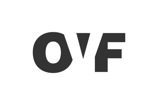 OVF logo design. Initial letter O V F bold font style for tech startups, consulting, corporate branding. Creative company name, headlines typography identity, trendy logotype.
