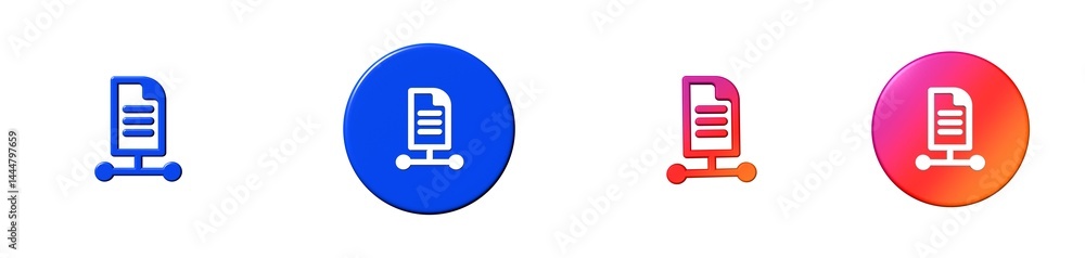 Poster file document and paper 3d icon