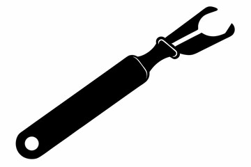 Can Opener Handle Silhouette Vector Illustration Black