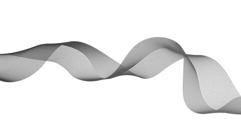 Digital future modern dynamic technology abstract wave lines, geometric abstract wave design with flowing lines, curved geometric wave line appears on a white background.