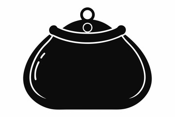 Leather Coin Pouch Silhouette Vector Illustration