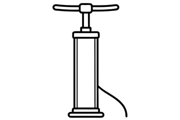 Manual Air Pump Line Art Vector Illustration