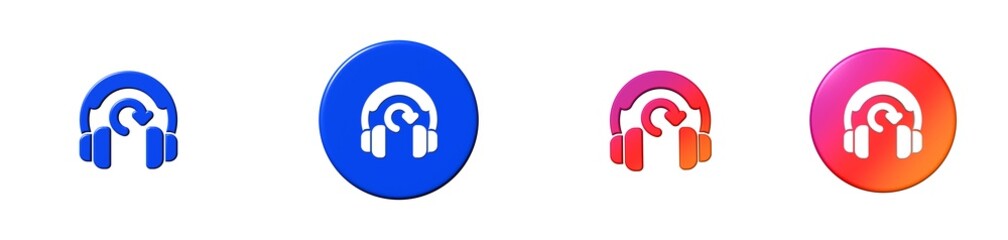 headphone refresh 3D icon