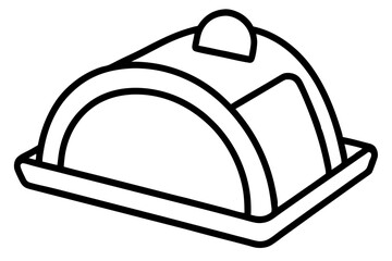Napkin Holder Line Art Vector Illustration