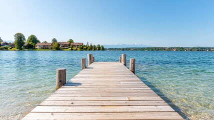 Naklejka premium Cozy suburban lake homes with waterfront views in Wisconsin.