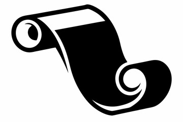 Paper Receipt Curl Silhouette Vector Illustration