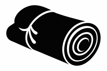 Rolled Travel Blanket Silhouette Vector Illustration