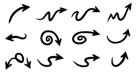 Naklejka premium Set of vector arrows on white background, JPEG version.