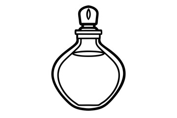 Small Perfume Bottle Line Art Vector Illustration