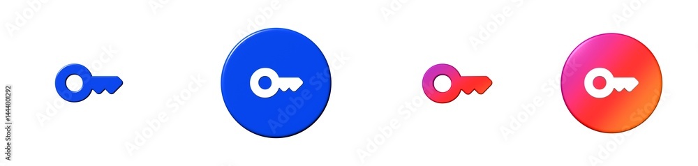 Poster key ui actions 3d icon