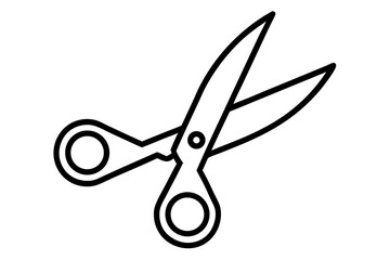 Tiny Fabric Scissors Line Art Vector Illustration