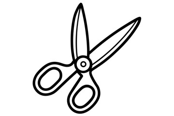 Tiny Fabric Scissors Line Art Vector Illustration