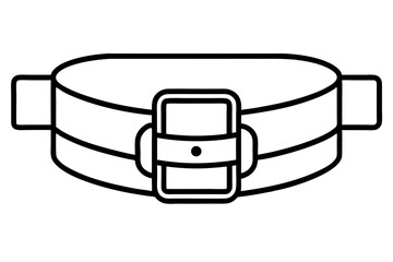Tool Belt Buckle Line Art Vector Illustration
