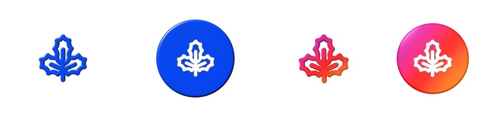maple leaf winter nature 3D icon