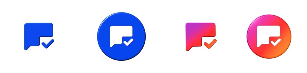 Naklejka premium mark chat read communication 3D icon