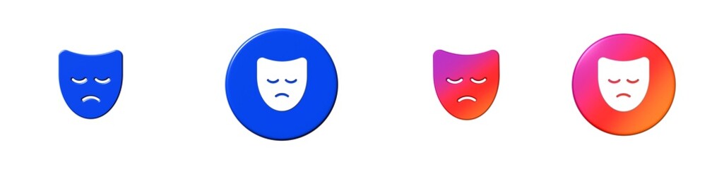 mask sad phosphor 3D icon