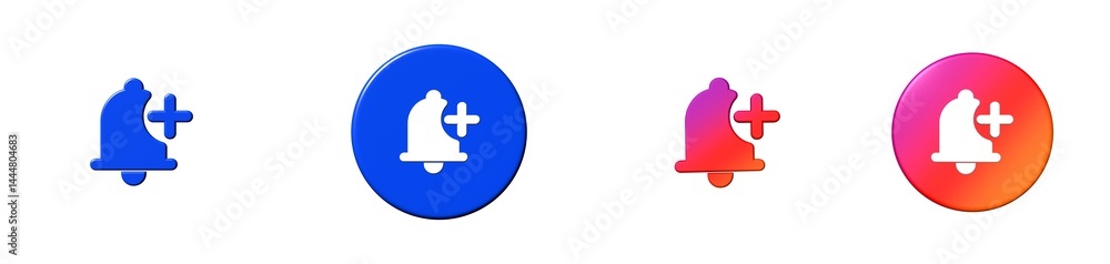 Poster notification add common actions 3d icon