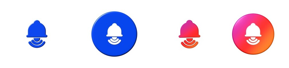 notification bell social media interactions 3D icon