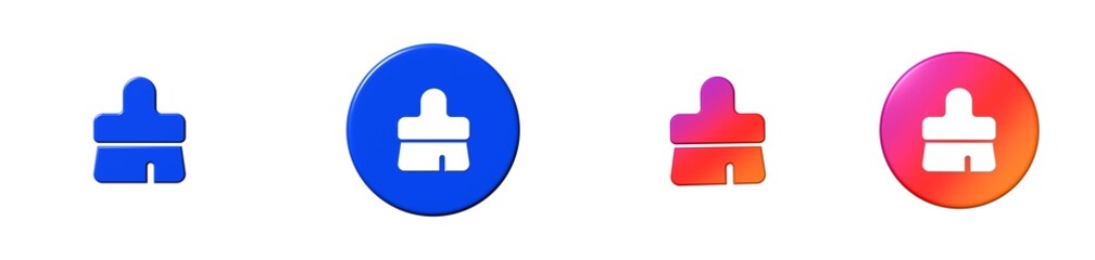 Obraz premium paintbrush interface essential 3D icon