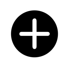 Fototapeta premium Add Icon Isolated Transparent Background in Black Circle 