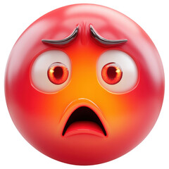 Fototapeta premium Expression of Inner Turmoil: An emoji bursts with raw emotion, showcasing an agitated state of mind. with glaring eyes, expressive brows, and a crimson complexion