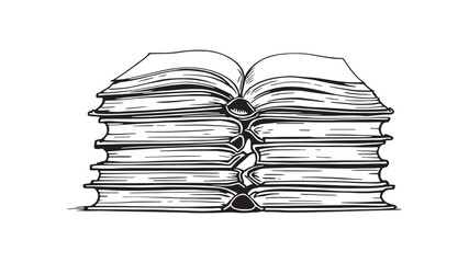 Open book line art illustration ideal for artistic and book lovers