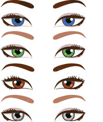 Set of Eyebrow Vector Icons