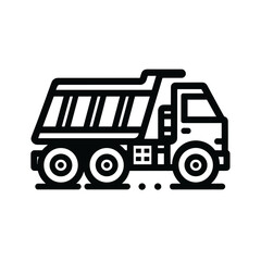 Dump truck for transporting materials at construction sites and building projects