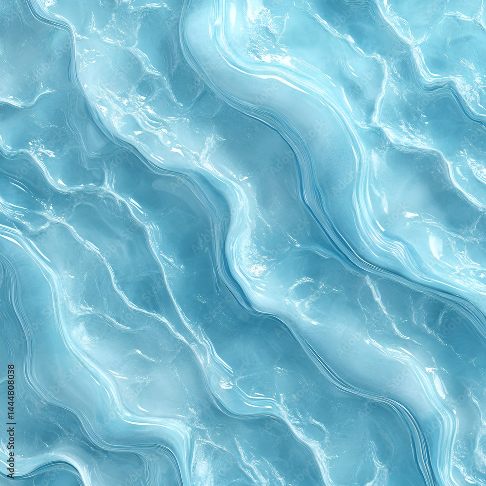 Aufkleber creating a refreshing subtle water ripple effect digital artwork soft blue tones serene environment 