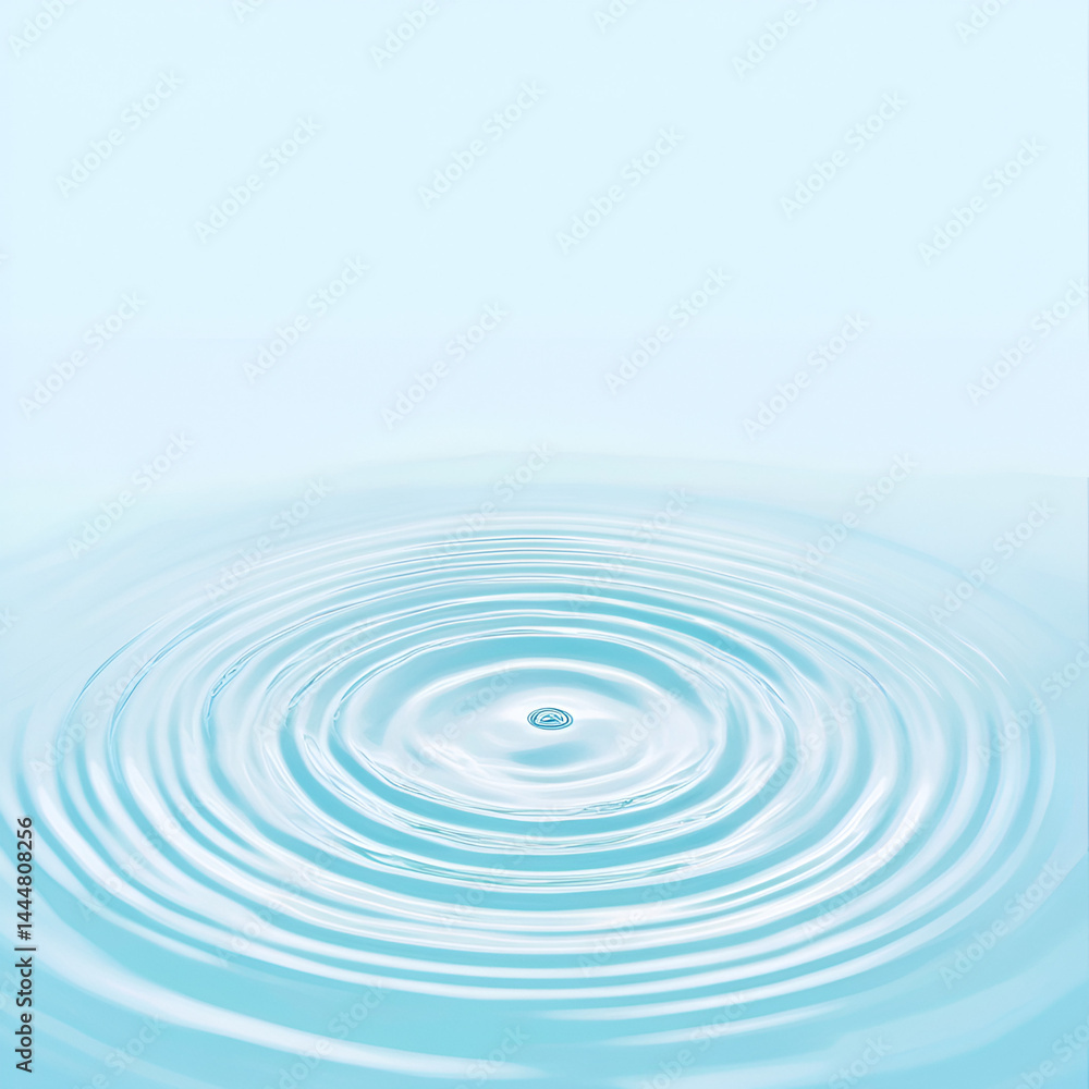 Poster creating tranquil atmosphere water surface visual art soft blue palette calm setting subtle ripples