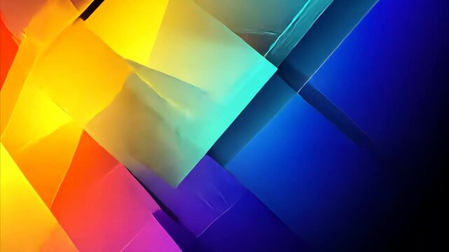 Vibrant geometric lines and squares create dynamic patterns with neon colors in abstract artwork, Neon colorful geometric liens and squares, abstract futuristic, cyber and music style background