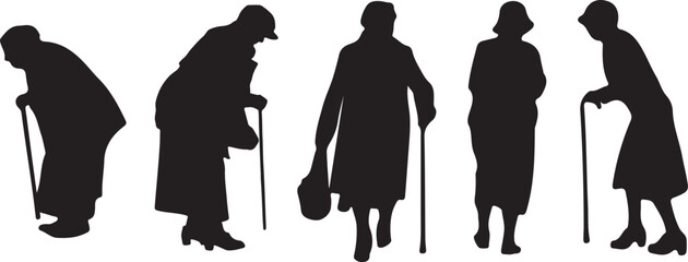 Grandmother Silhouette Vector Icon Design