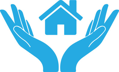 Obraz premium Life Insurance Blue Icon Vector