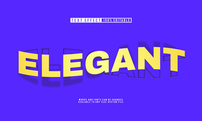 Elegant bold 3D text effect with stylish editable design template.