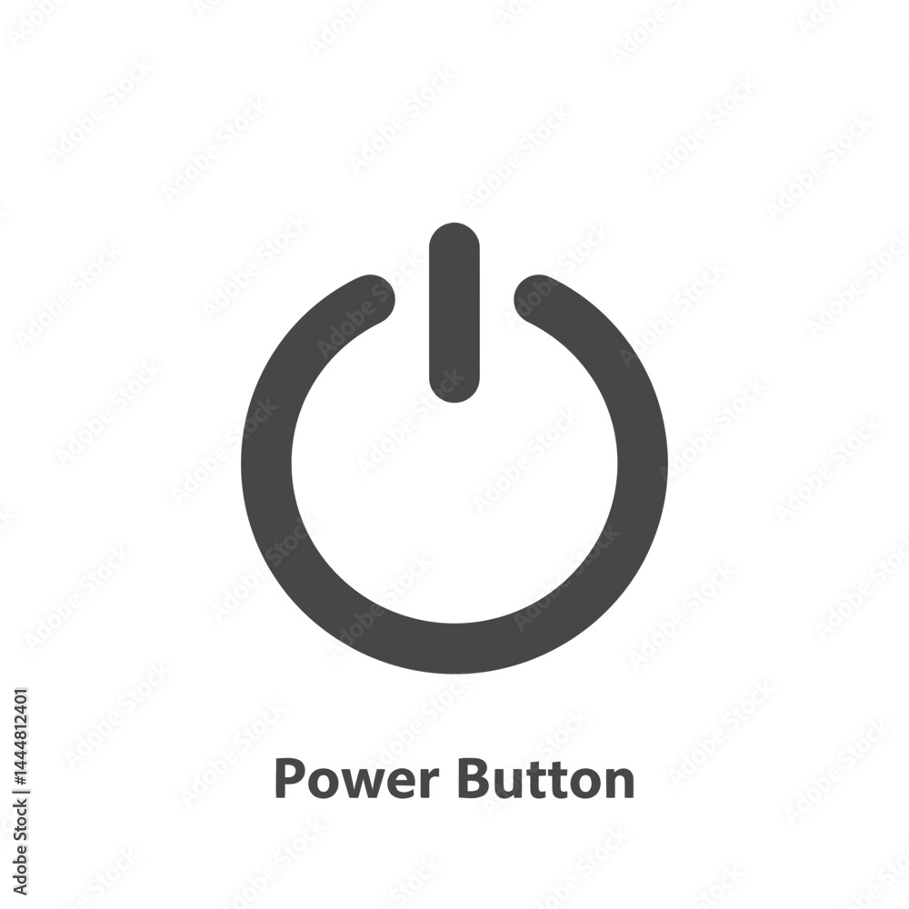 Poster power button: a sleek and modern graphic representation of the ubiquitous power button icon, embodyi