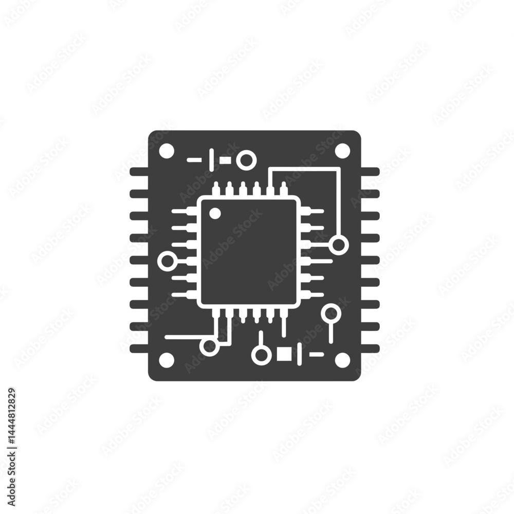 Poster microchip marvel: a precise and sharp illustration showcasing a microchip.