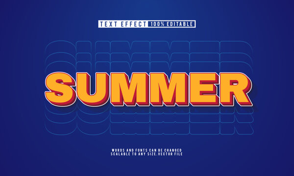 Bright editable summer text effect, perfect for sunny, fun, and tropical designs.