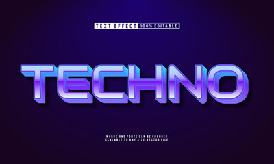Fototapeta premium Editable techno futuristic text effect, ideal for technology-themed designs.